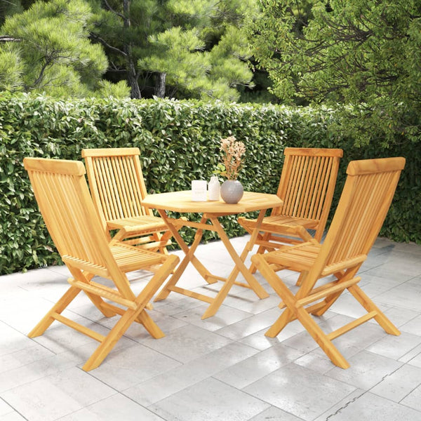 Vidaxl 5 Piece Garden Dining Set Solid Teak Wood Outdoor Dining Sets