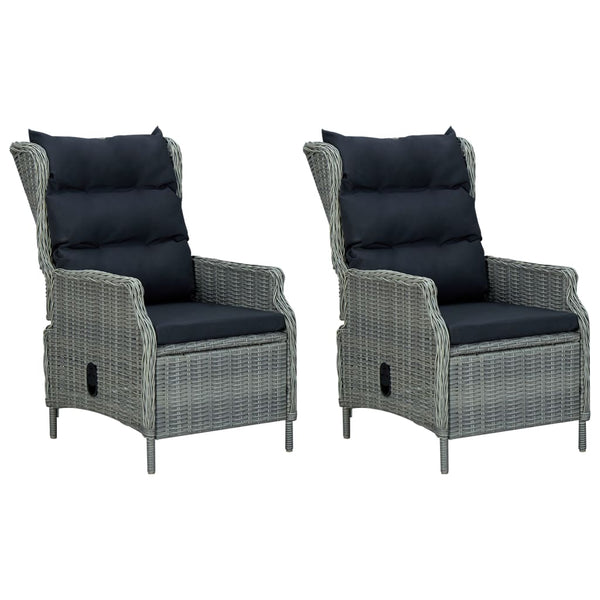 3 Piece Garden Lounge Set With Cushions Poly Rattan Light Grey Patio Furniture Sets