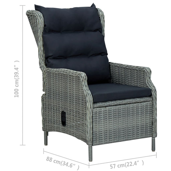 3 Piece Garden Lounge Set With Cushions Poly Rattan Light Grey Patio Furniture Sets