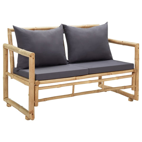 Garden Bench With Cushions 115 Cm Bamboo Patio Benches