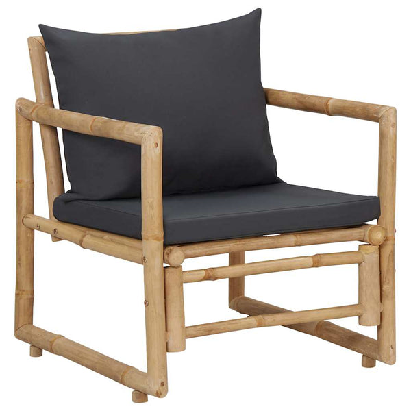 Vidaxl 4 Piece Garden Lounge Set With Cushions Bamboo Other Patio & Garden Furniture