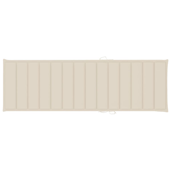 Garden Sun Lounger With Cushion Solid Acacia Wood Loungers