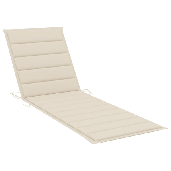 Garden Sun Lounger With Cushion Solid Acacia Wood Loungers
