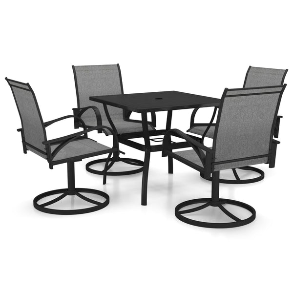 5 Piece Garden Dining Set Textilene And Steel Outdoor Dining Sets