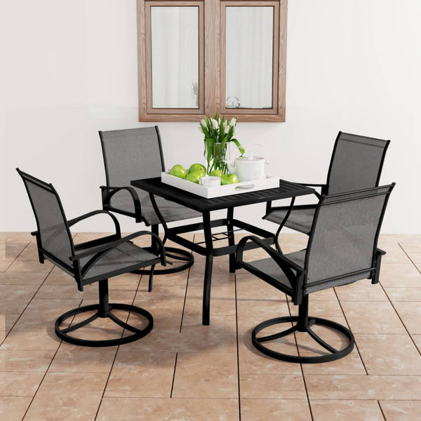 5 Piece Garden Dining Set Textilene And Steel Outdoor Dining Sets
