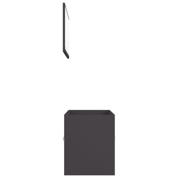 2 Piece Bathroom Furniture Set Grey Engineered Wood Bathroom Cabinets