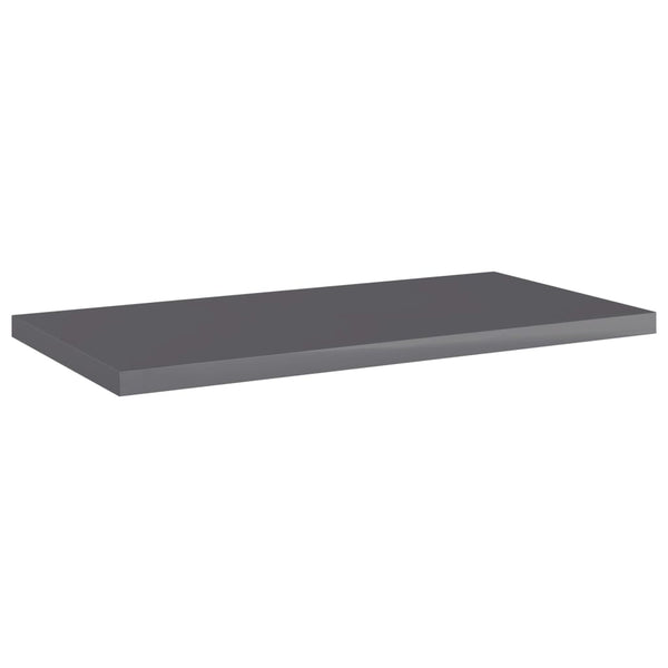 Bookshelf Boards 4 Pcs High Gloss Grey 40X20x1.5 Cm Engineered Wood Bookshelves