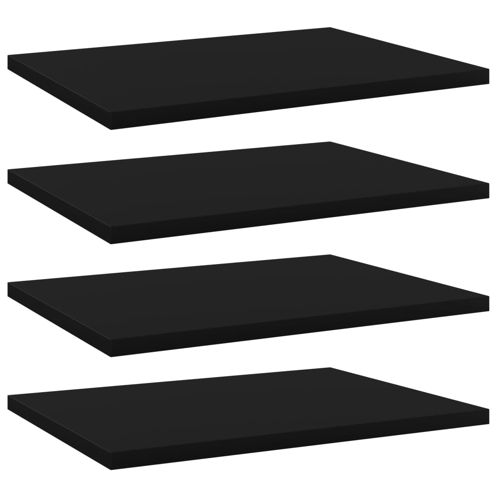 Bookshelf Boards 4 Pcs Black 40X30x1.5 Cm Engineered Wood Bookshelves