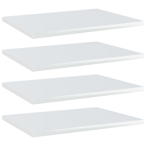 Bookshelf Boards 4 Pcs High Gloss White 40X30x1.5 Cm Engineered Wood Bookshelves