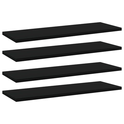 Bookshelf Boards 4 Pcs Black 60X20x1.5 Cm Engineered Wood Bookshelves