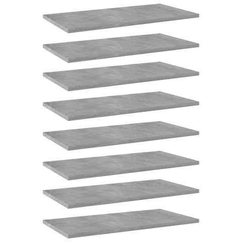 Bookshelf Boards 8 Pcs Concrete Grey 60X30x1.5 Cm Engineered Wood Bookshelves