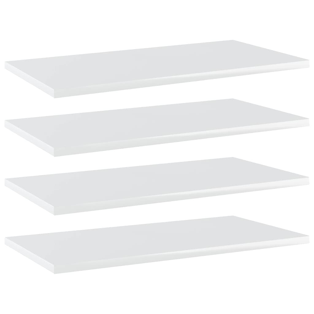 Bookshelf Boards 4 Pcs High Gloss White 60X30x1.5 Cm Engineered Wood Bookshelves