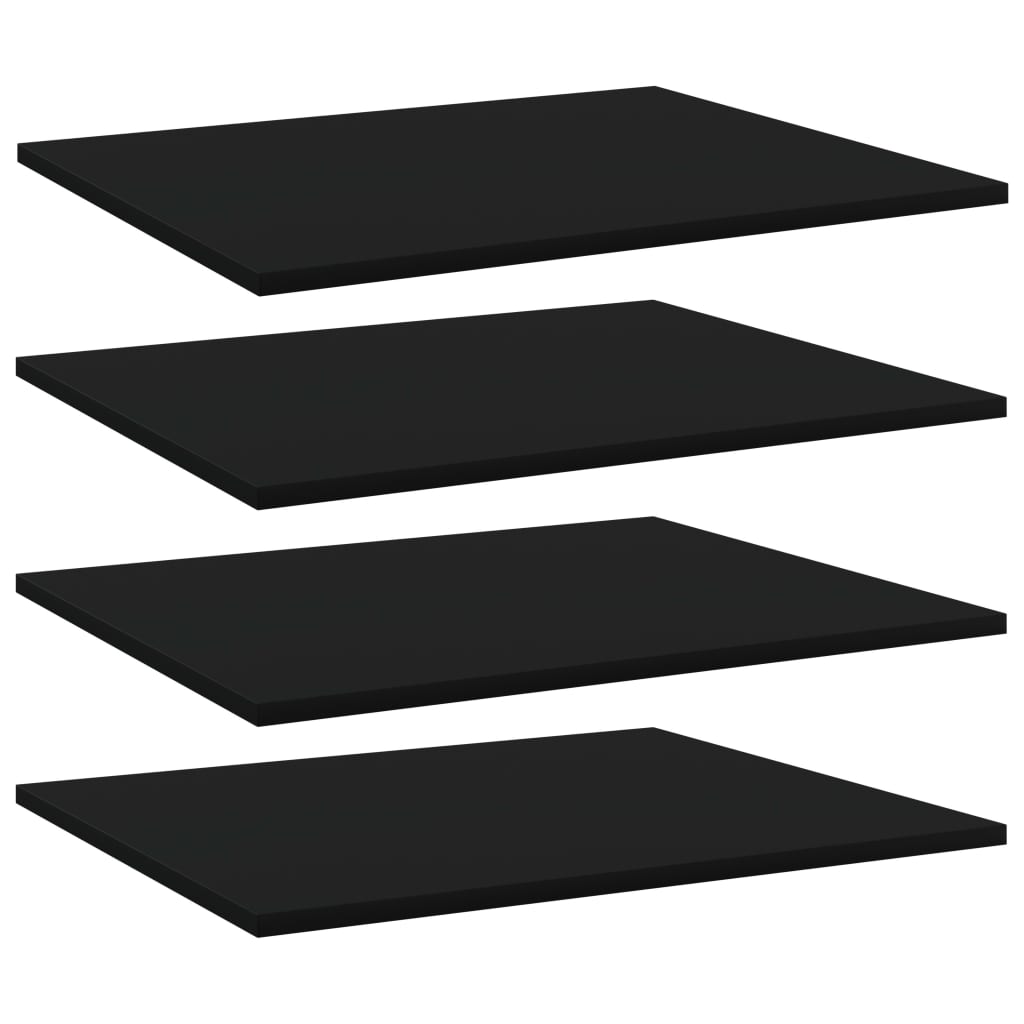 Bookshelf Boards 4 Pcs Black 60X50x1.5 Cm Engineered Wood Bookshelves
