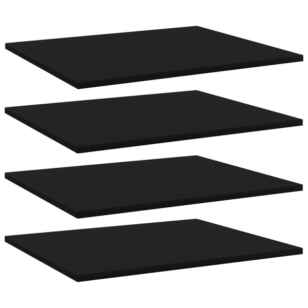 Bookshelf Boards 4 Pcs Black 60X50x1.5 Cm Engineered Wood Bookshelves