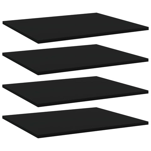 Bookshelf Boards 4 Pcs Black 60X50x1.5 Cm Engineered Wood Bookshelves