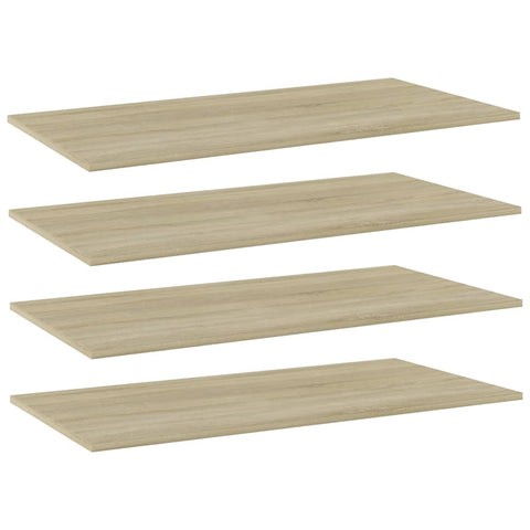 Bookshelf Boards 4 Pcs Sonoma Oak 80X20x1.5 Cm Engineered Wood Bookshelves