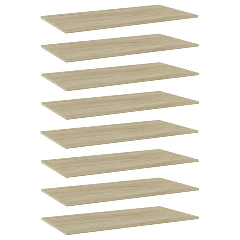 Bookshelf Boards 8 Pcs Sonoma Oak 80X20x1.5 Cm Engineered Wood Bookshelves