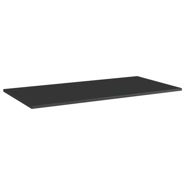 Bookshelf Boards 4 Pcs High Gloss Black 80X20x1.5 Cm Engineered Wood Bookshelves