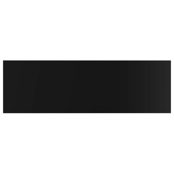 Bookshelf Boards 4 Pcs High Gloss Black 80X20x1.5 Cm Engineered Wood Bookshelves