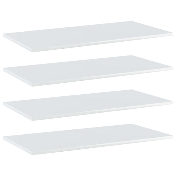 Vidaxl Bookshelf Boards 4 Pcs High Gloss White 80X40x1.5 Cm Engineered Wood Bookshelves