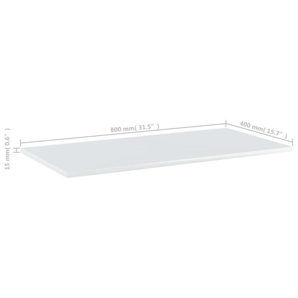 Vidaxl Bookshelf Boards 4 Pcs High Gloss White 80X40x1.5 Cm Engineered Wood Bookshelves