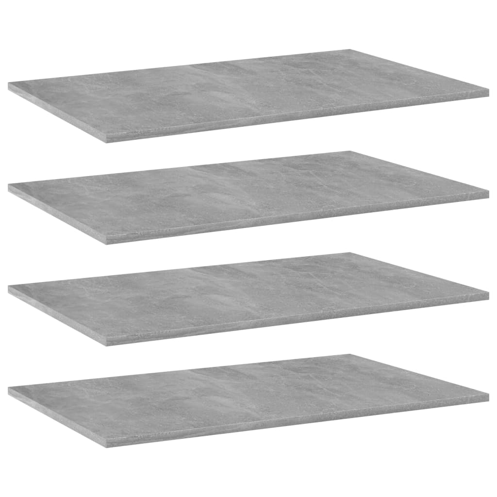 Bookshelf Boards 4 Pcs Concrete Grey 80X50x1.5 Cm Engineered Wood Bookshelves