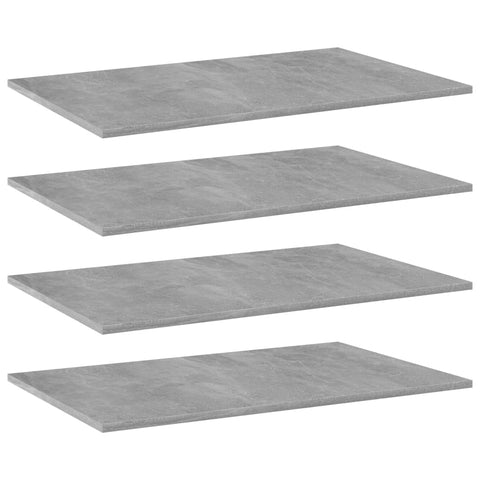 Bookshelf Boards 4 Pcs Concrete Grey 80X50x1.5 Cm Engineered Wood Bookshelves