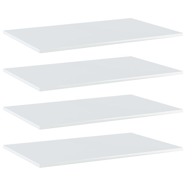 Vidaxl Bookshelf Boards 4 Pcs High Gloss White 80X50x1.5 Cm Engineered Wood Bookshelves