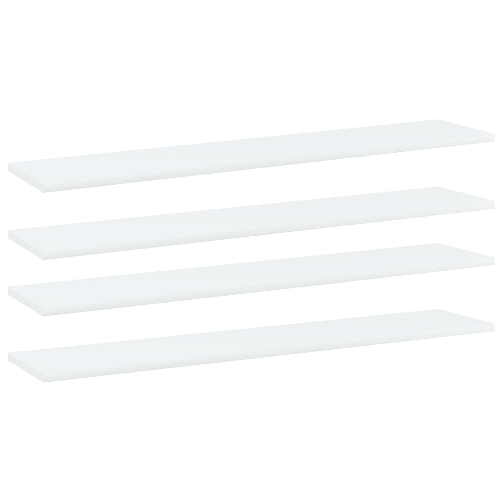 Bookshelf Boards 4 Pcs White 100X20x1.5 Cm Engineered Wood Bookshelves
