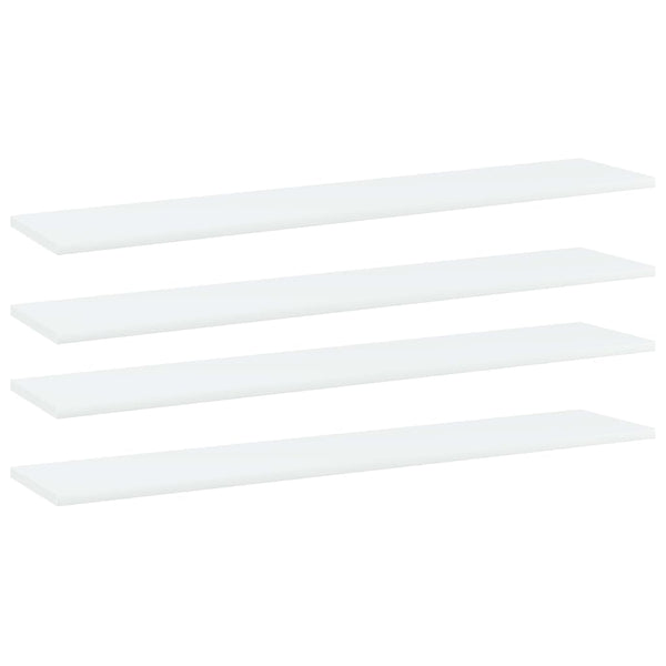 Bookshelf Boards 4 Pcs White 100X20x1.5 Cm Engineered Wood Bookshelves