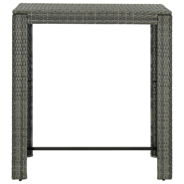 5 Piece Outdoor Bar Set With Cushions Poly Rattan Grey Patio Furniture Sets