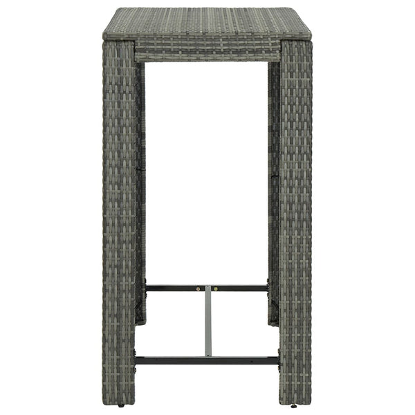 5 Piece Outdoor Bar Set With Cushions Poly Rattan Grey Patio Furniture Sets