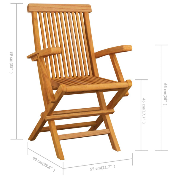 Garden Chairs With Anthracite Cushions 3 Pcs Solid Teak Wood Patio Chairs