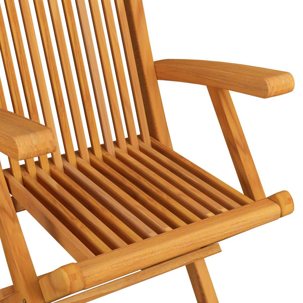 Vidaxl Folding Teak Wood Garden Chairs With Anthracite Cushions Set Of 3 Patio Chairs