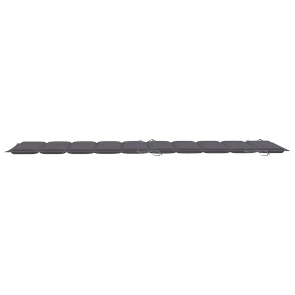 Solid Teak Wood Rocking Sun Lounger With Anthracite Cushion Loungers