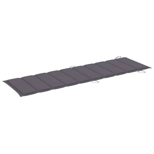 Solid Teak Wood Rocking Sun Lounger With Anthracite Cushion Loungers