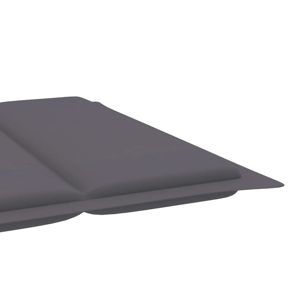 Solid Teak Wood Rocking Sun Lounger With Anthracite Cushion Loungers