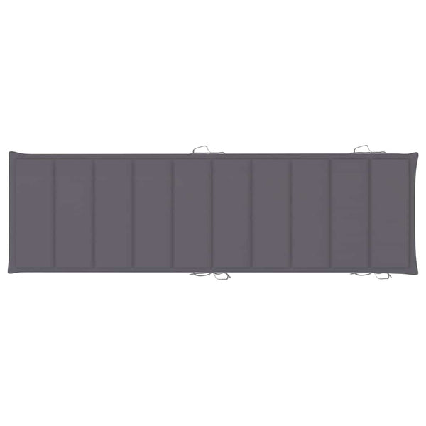 Solid Teak Wood Rocking Sun Lounger With Anthracite Cushion Loungers