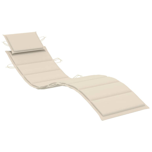 Rocking Sun Lounger With Cushion Solid Teak Wood Loungers