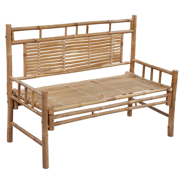 Garden Bench With Cushion 120 Cm Bamboo Patio Benches