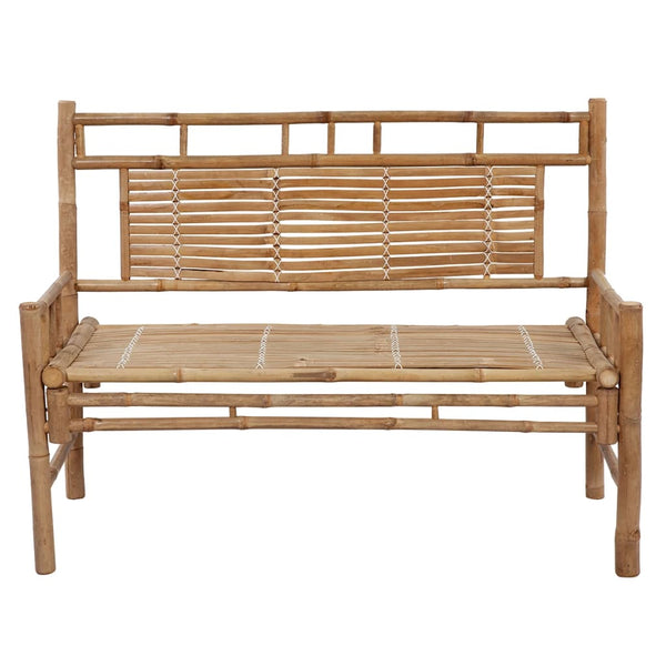 Garden Bench With Cushion 120 Cm Bamboo Patio Benches