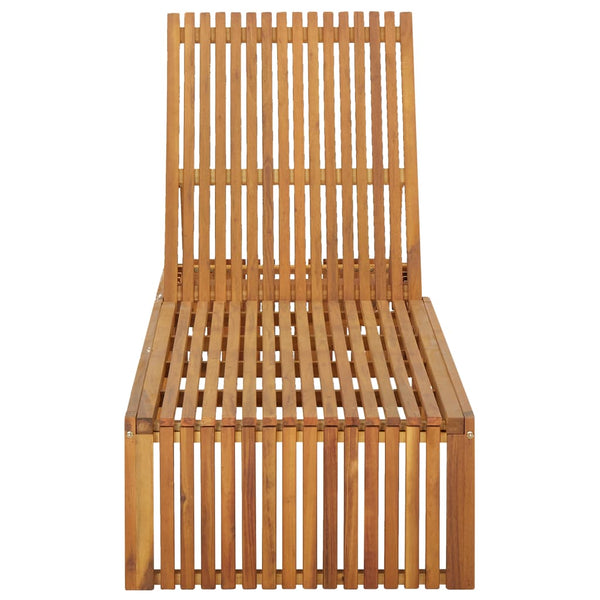 Sun Lounger With Cushion Solid Acacia Wood Loungers