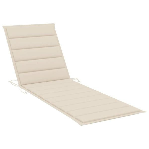 Sun Lounger With Cushion Solid Acacia Wood Loungers