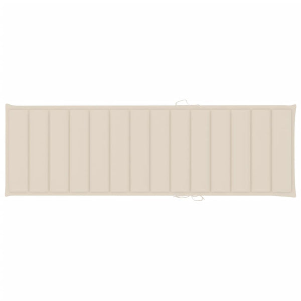 Sun Lounger With Cushion Solid Acacia Wood Loungers