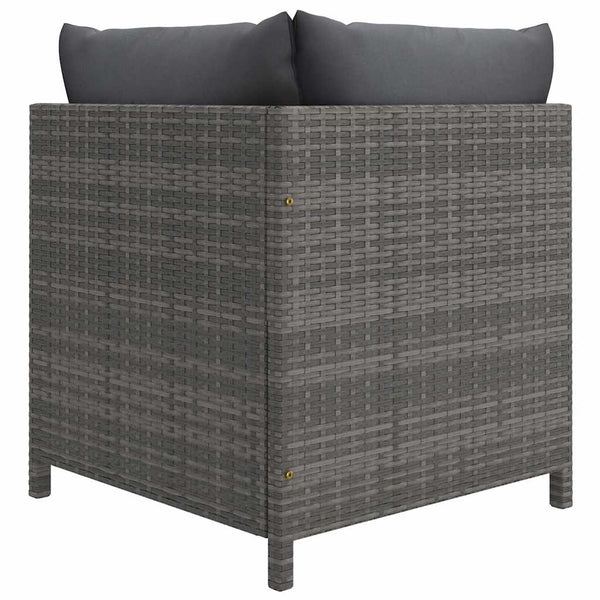 Vidaxl 5 Piece Garden Lounge Set With Cushions Poly Rattan Grey Loungers