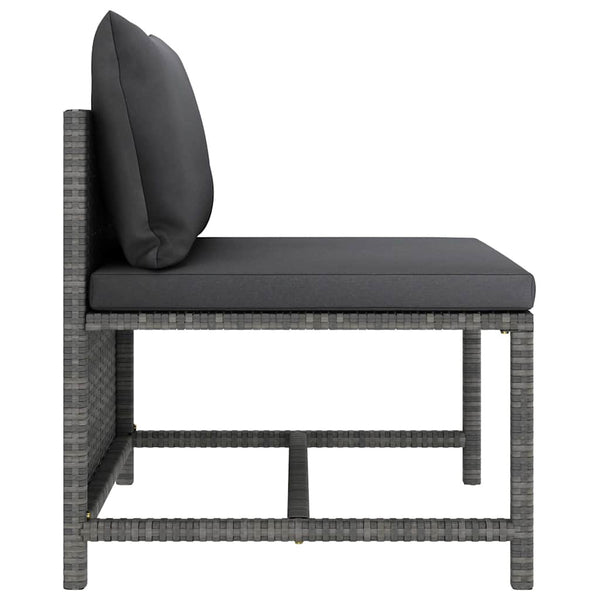 Vidaxl 9 Piece Garden Lounge Set With Cushions Poly Rattan Grey Loungers