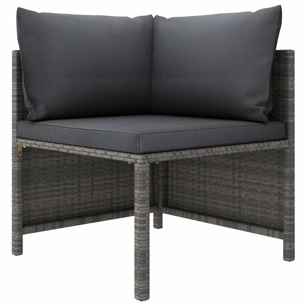 Vidaxl 9 Piece Garden Lounge Set With Cushions Poly Rattan Grey Loungers
