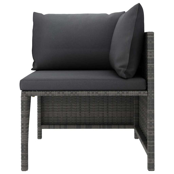 8 Piece Poly Rattan Garden Lounge Set With Cushions Grey Loungers