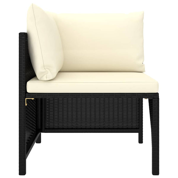 Vidaxl 7 Piece Garden Lounge Set With Cushions Poly Rattan Black Loungers