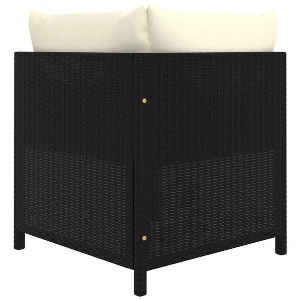 Vidaxl 7 Piece Garden Lounge Set With Cushions Poly Rattan Black Loungers